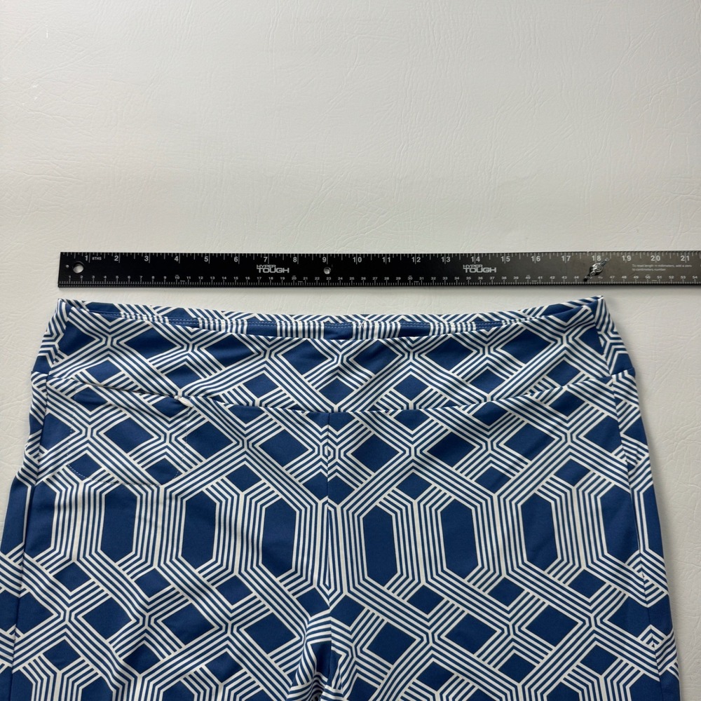 J.McLaughlin Navy White Geometric Link Wide Leg Pants Womens Size XL Stretch - Picture 11 of 13